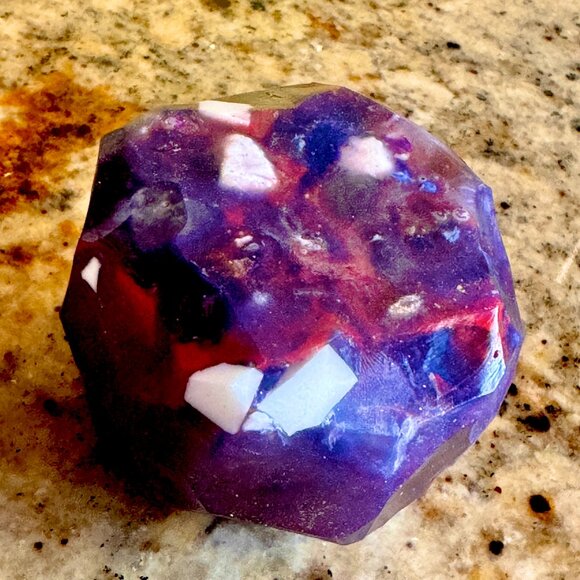 Crystal Soaps, Set 3 Jumbo Soaps, Rock Gem Soap Bars 9oz ea. Handmade Gift, Soap - Picture 12 of 15